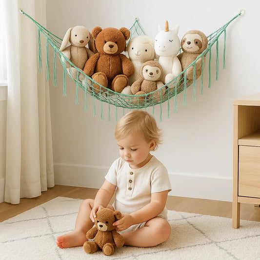 Rangement peluche : la solution bohème chic pour vos trésors douillets