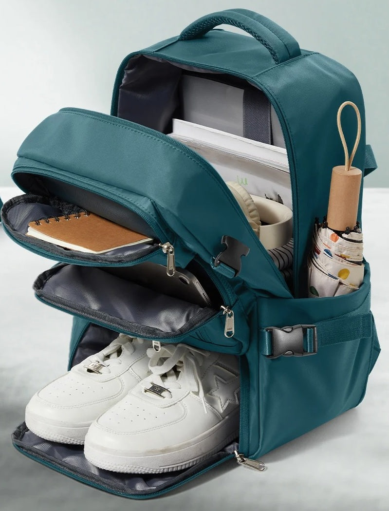 Sac à dos voyage cabine Ryanair 40x20x25 conforme bagage à main, grande capacité avec compartiment chaussures respirant et compartiment ordinateur portable – Rangement Chic