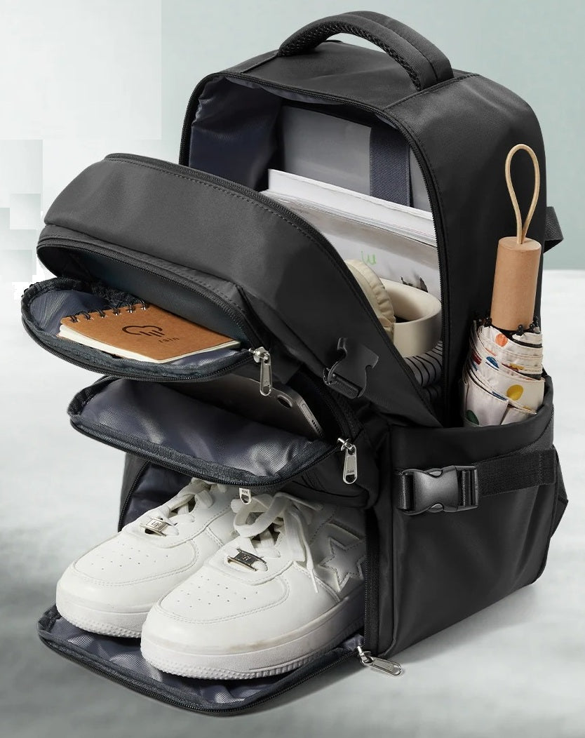 Sac à dos voyage cabine Ryanair 40x20x25 conforme bagage à main, grande capacité avec compartiment chaussures respirant et compartiment ordinateur portable – Rangement Chic