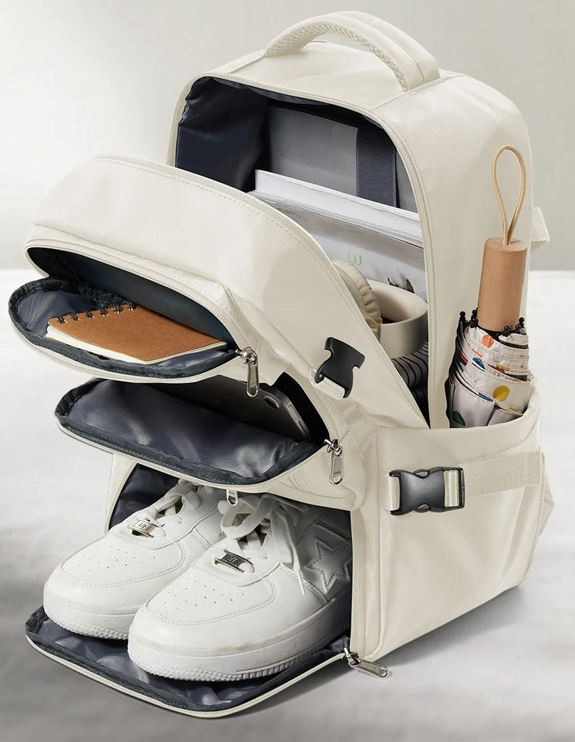 Sac à dos voyage cabine Ryanair 40x20x25 conforme bagage à main, grande capacité avec compartiment chaussures respirant et compartiment ordinateur portable – Rangement Chic