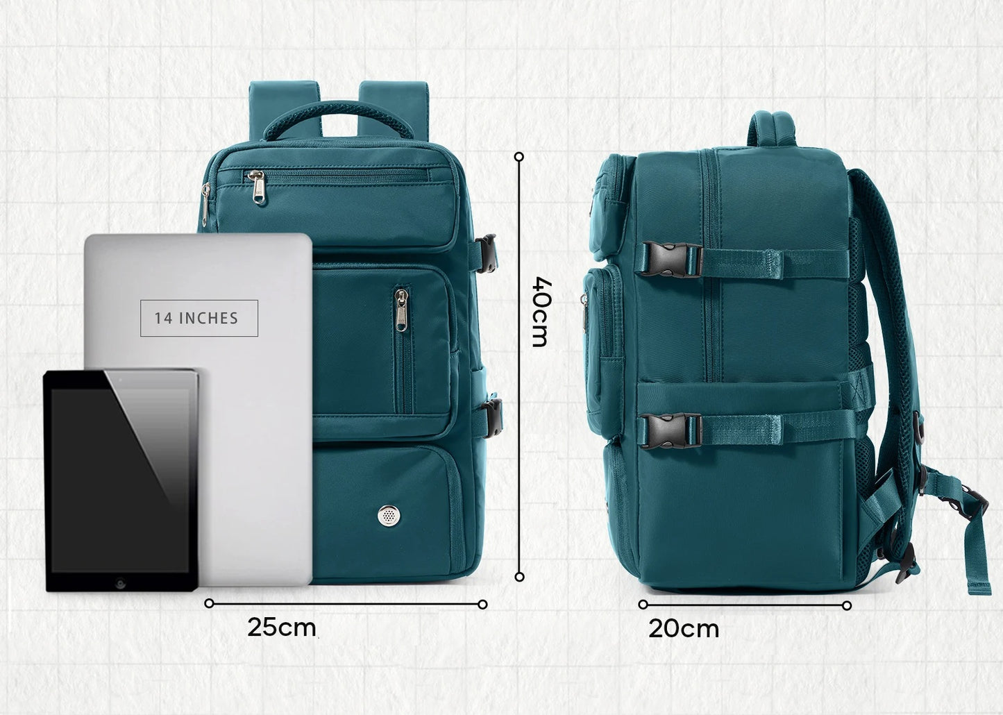 Sac à dos cabine Ryanair 40x20x25 pour avion, sac à dos de voyage léger et fonctionnel avec rangement PC sécurisé, organisation intelligente et design conforme compagnie aérienne – Rangement Chic