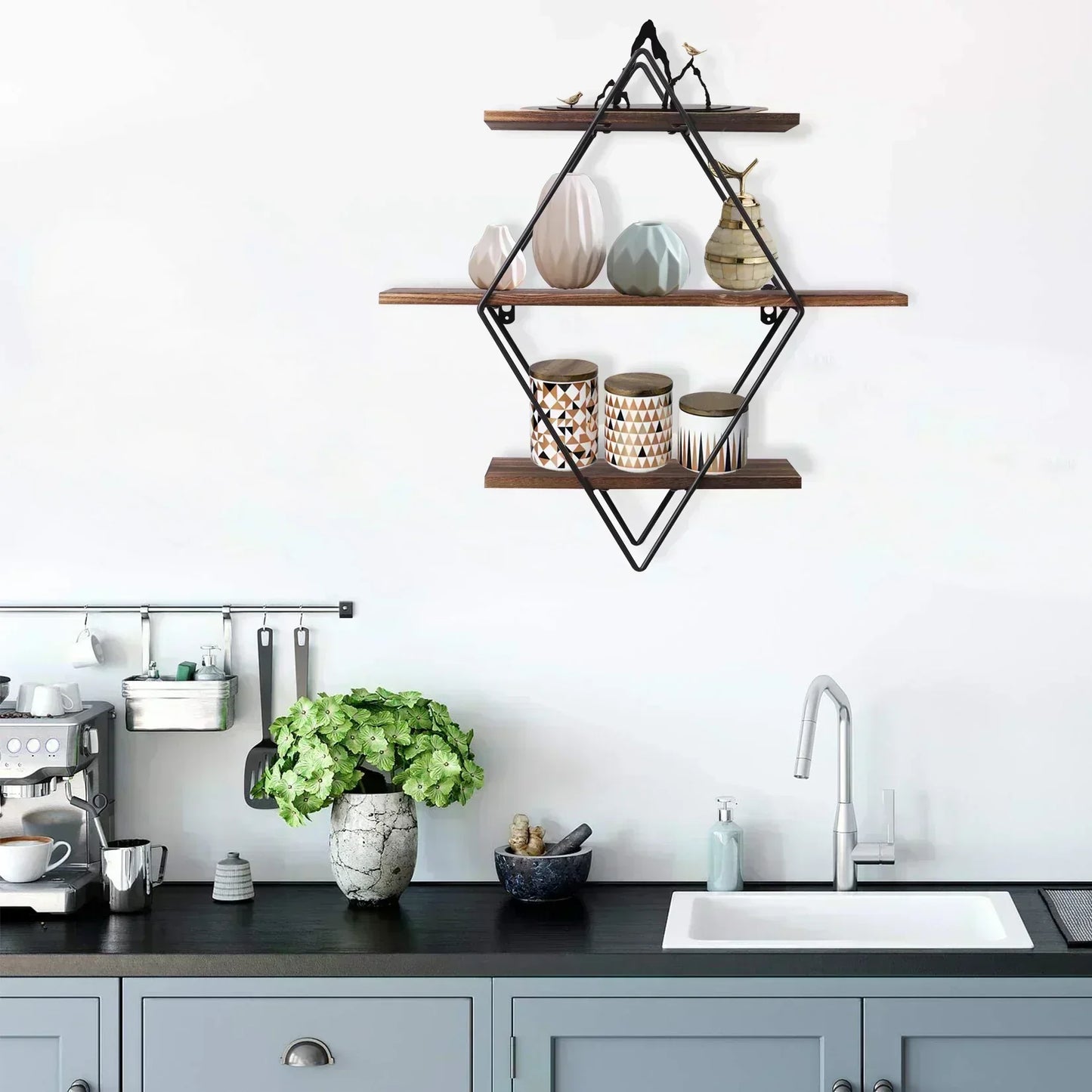 Étagère Murale Décorative | Diamant Rustique™ - Rangement Chic