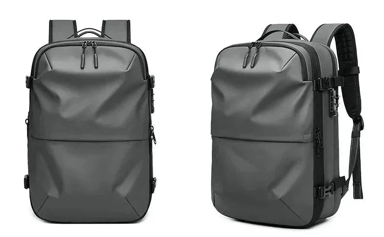 Sac à dos compression sous vide Evasion Slim gris, rangement voyage compact, bagage cabine
