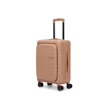 Valise cabine Bugatti Munich Pro coloris Mocha avec poche avant et doubles roues 360°