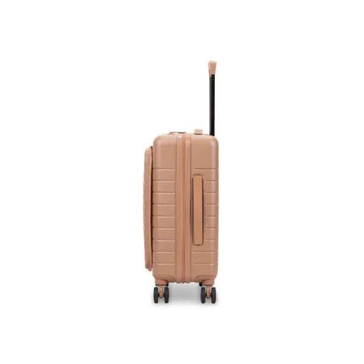 Valise cabine Bugatti Munich Pro coloris Mocha avec poche avant et doubles roues 360°