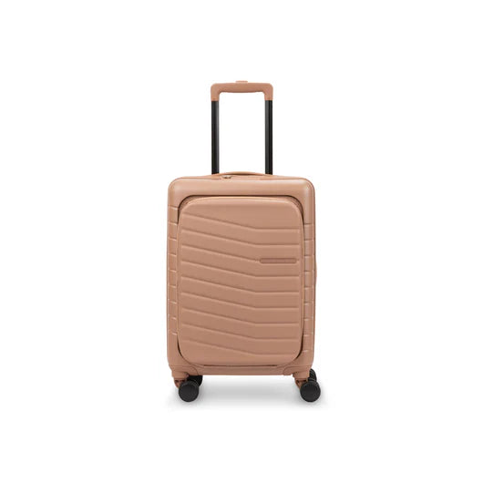 Valise cabine Bugatti Munich Pro coloris Mocha avec poche avant et doubles roues 360°