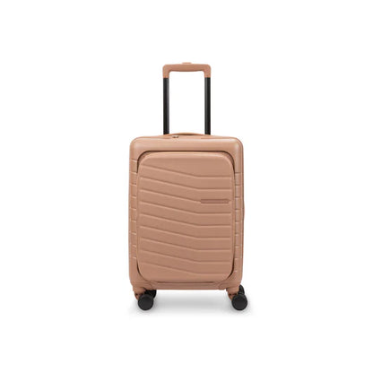Valise cabine Bugatti Munich Pro coloris Mocha avec poche avant et doubles roues 360°