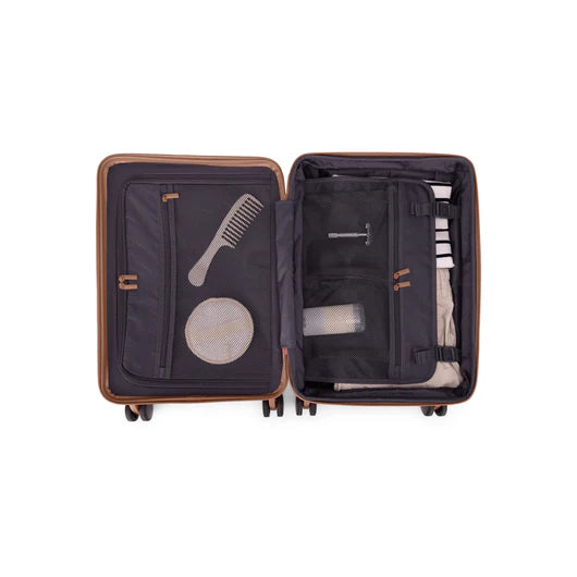 Valise cabine Bugatti Munich Pro coloris Mocha avec poche avant et doubles roues 360°
