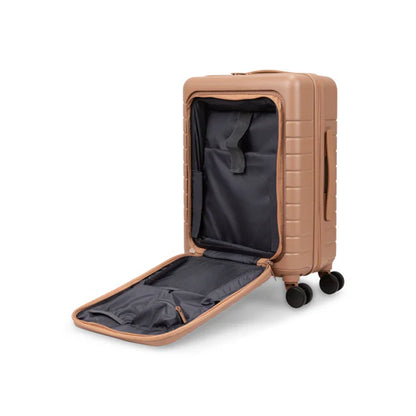 Valise cabine Bugatti Munich Pro coloris Mocha avec poche avant et doubles roues 360°