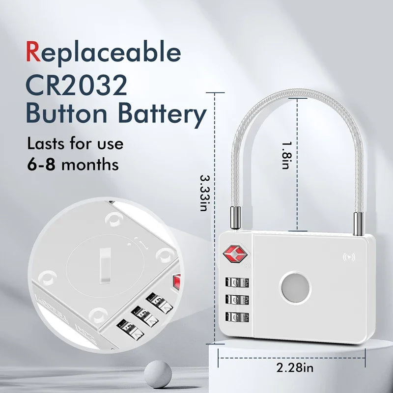 Cadenas TSA Milock Apple Find My avec batterie remplaçable CR2032, serrure pour valise intelligente