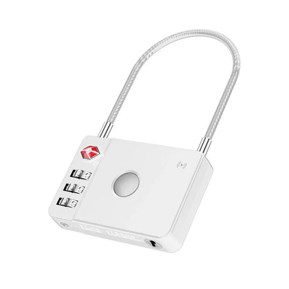 cadenas tsa milock apple find my blanc pour valise avec combinaison, accessoire sécurité bagage