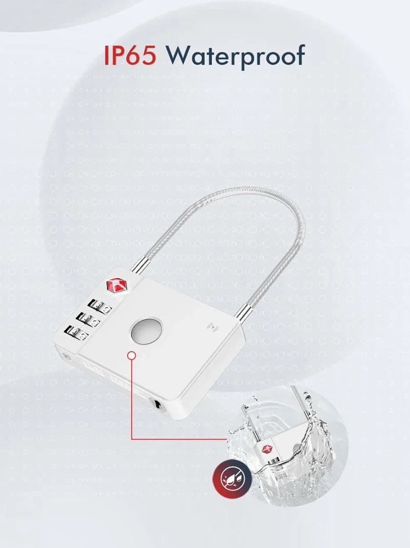 Cadenas TSA MiLock Apple Find My étanche IP65 pour valise, sécurité bagages intelligente