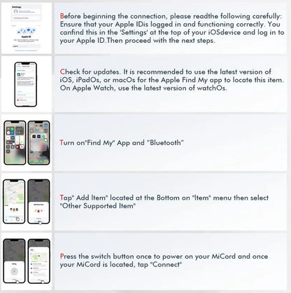 Instructions cadenas TSA MiLock Apple Find My, étapes de connexion avec iPhone, accessoire bagage