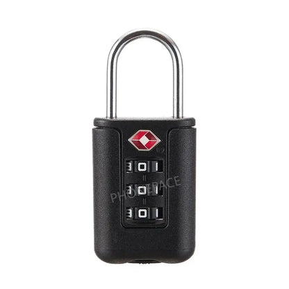 Cadenas TSA a combinaison pour valise et bagage de voyage vue produit noir