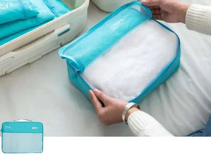 Cubes de rangement SmartTrip pour valise, organiseurs de voyage bleus avec fermeture éclair