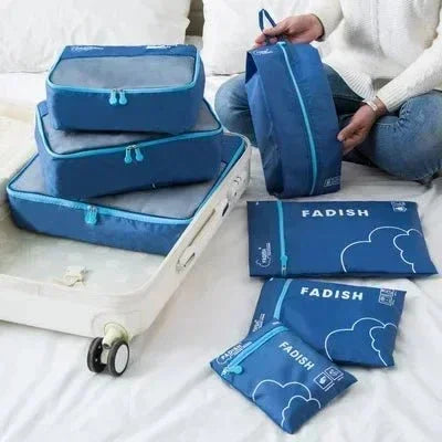 Cubes de rangement Smarttrip bleu pour bagages, accessoires organisation valise cabine