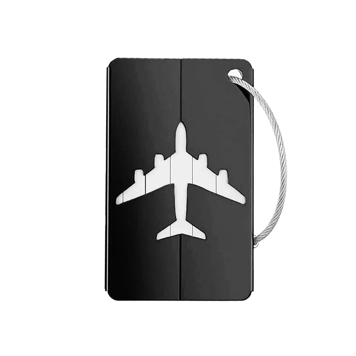 Etiquette bagage aluminium compacte et resistante. identifiez facilement vos bagages avion avec protection anti perte et fixation fiable.