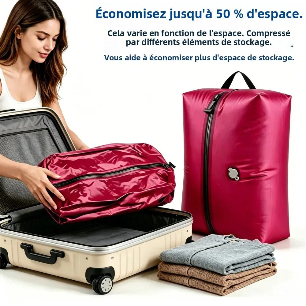 Sac compression voyage CompressVac 17L étanche IP67 avec vêtements compressés