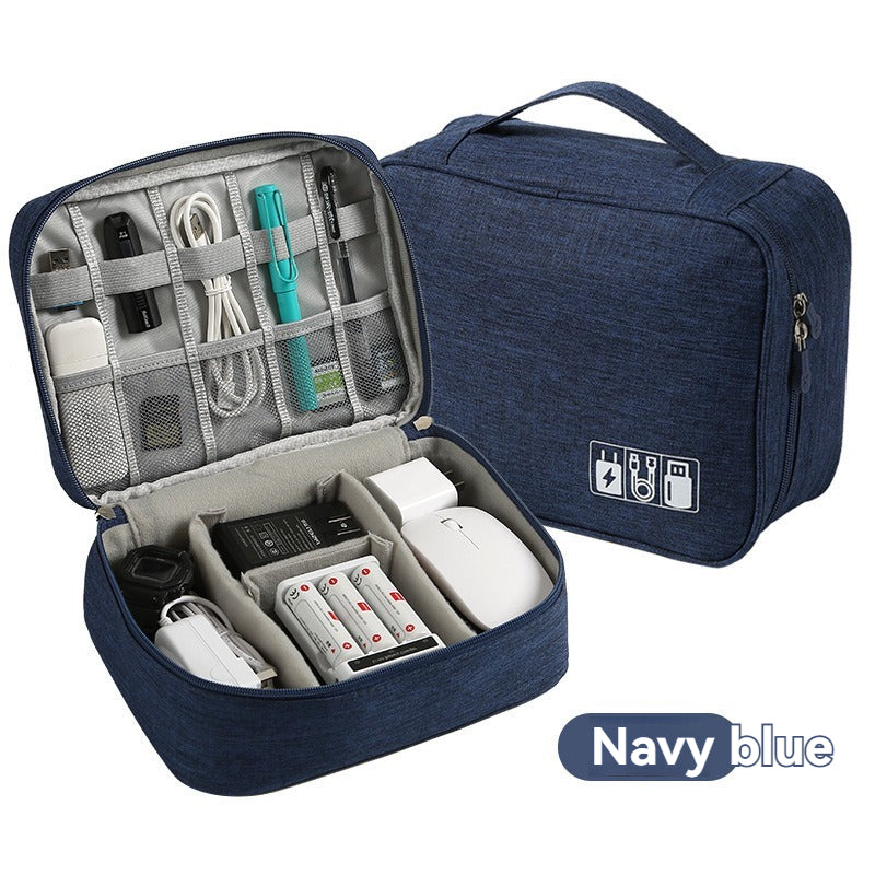 organisateur câble voyage CableHub bleu, rangement électronique pratique et compact