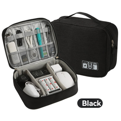 organisateur câble voyage noir CableHub avec compartiments pour accessoires électroniques