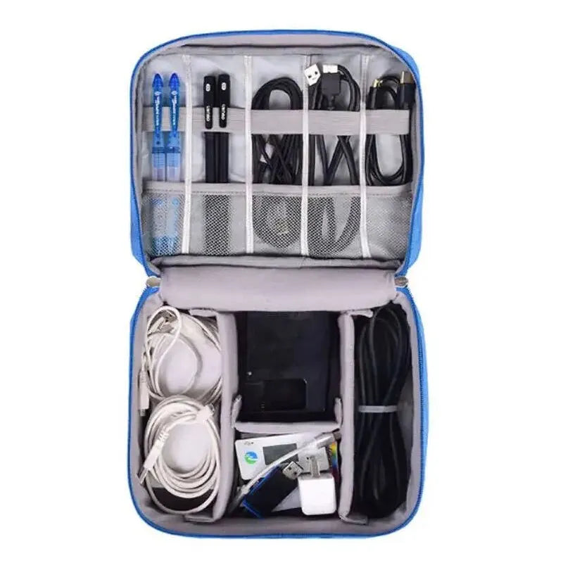 organisateur câble voyage étanche 24x18cm grande capacité compartiments accessoires