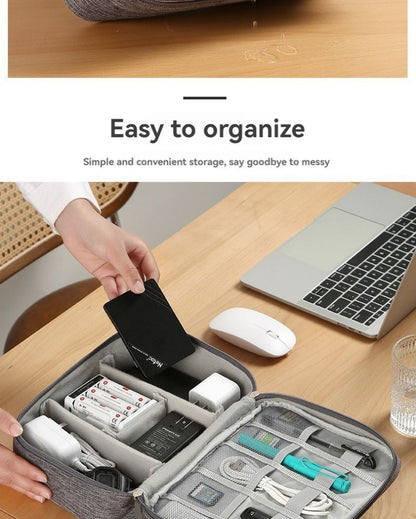 organisateur câble voyage étanche 24x18cm, sacoche rangement accessoires électroniques