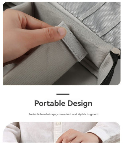 organisateur câble voyage étanche 24x18cm flexible, poche intérieure grise avec scratch
