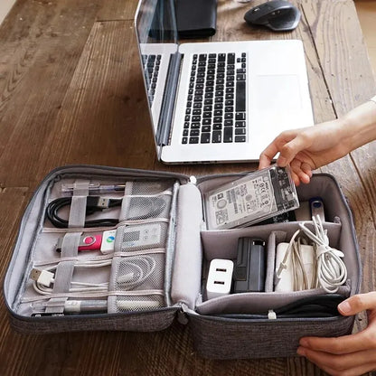 organisateur câble voyage étanche 24x18cm, rangement accessoires électroniques