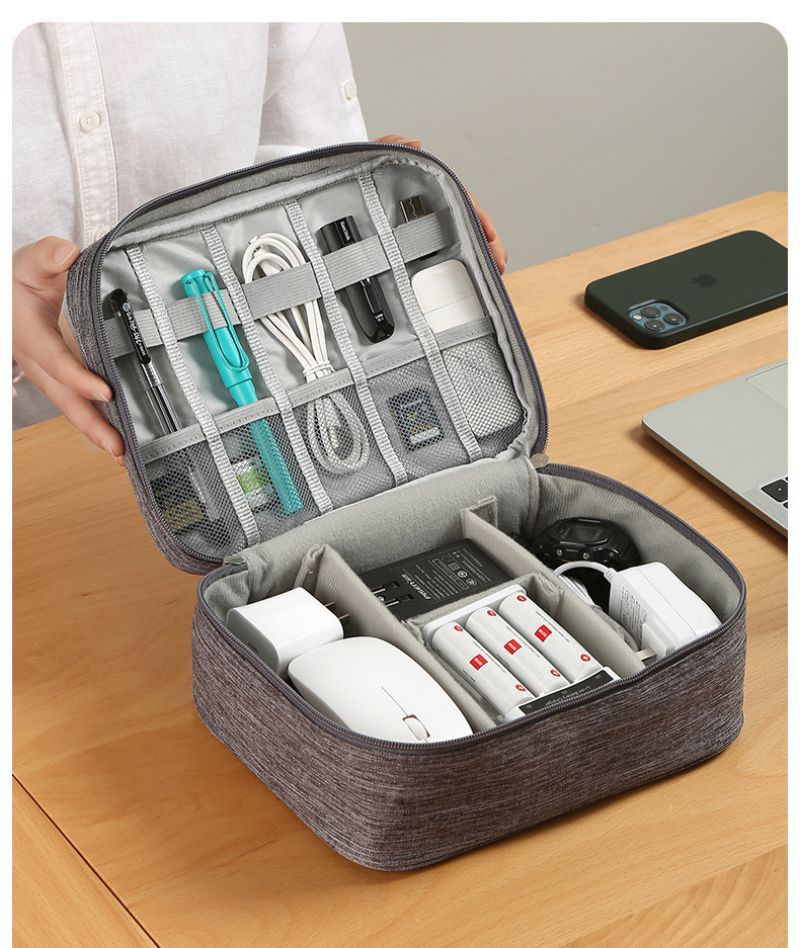 organisateur câble voyage étanche 24x18cm solide, rangement accessoires électroniques