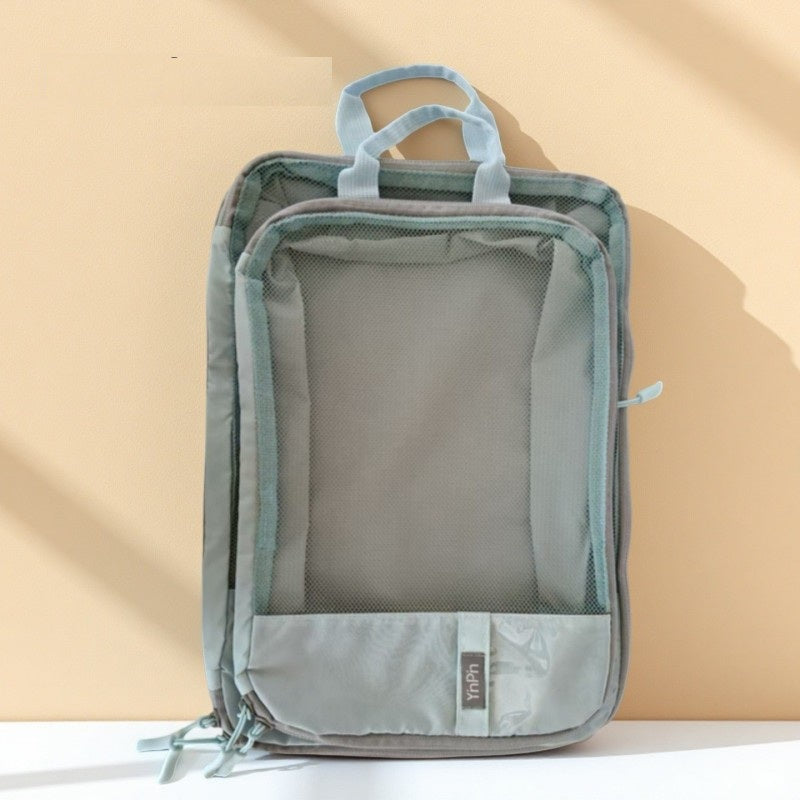 Organisateur de valise cabine à compression CabinFlex Pro™, sac de rangement de voyage gain de place compressible pour vêtements, sous-vêtements et chaussures, compatible bagage cabine avion, idéal pour optimiser l’espace dans une valise de voyage homme ou femme.