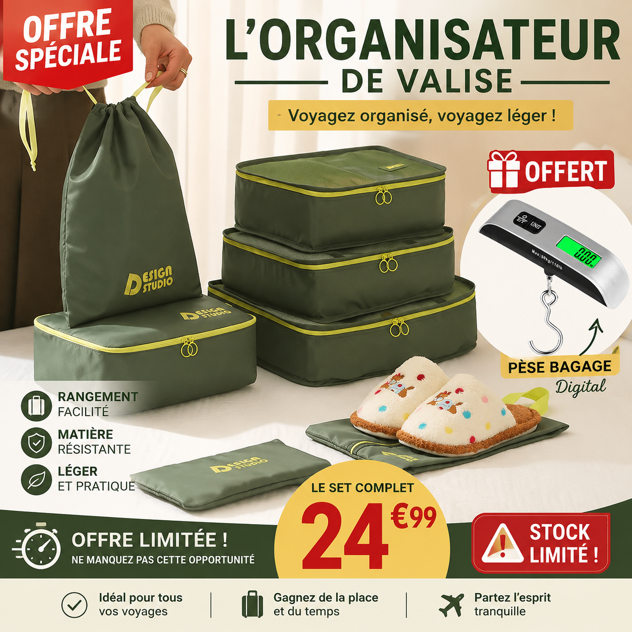 pochette organisateur de valise accessoires voyage, lots de sacs colorés pour rangement vêtements