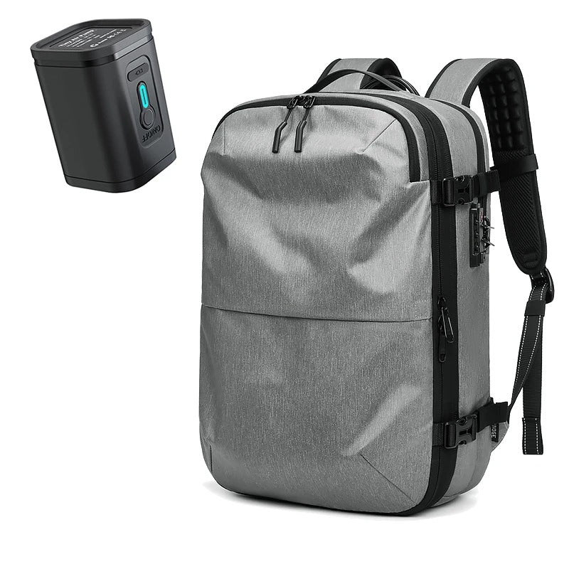 Sac à dos Compession Slim Évasion argent avec pompe, accessoire voyage cabine