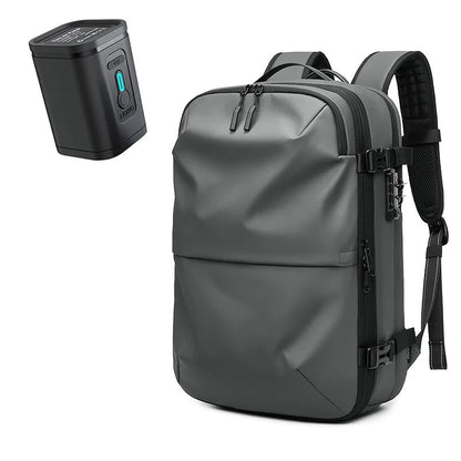 sac à dos compression Slim Evasion gris avec pompe, accessoire voyage rangement