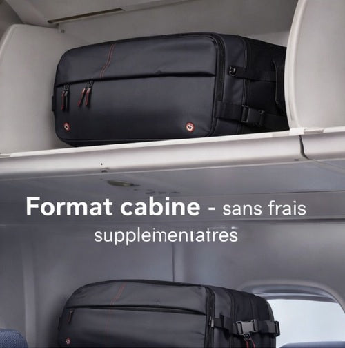 sac à dos compression sous vide AirVault format cabine avion, bagage cabine rangement voyage