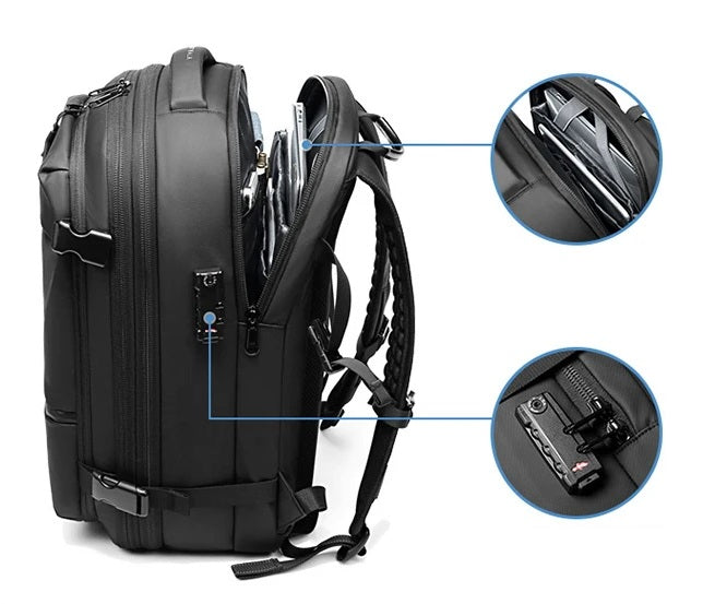 sac à dos compression sous vide Airvault pour ordinateur 17 pouces, poches multifonctions