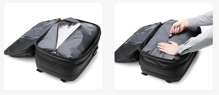 sac à dos compression sous vide Airvault avec fermeture pour gain de place, rangement voyage