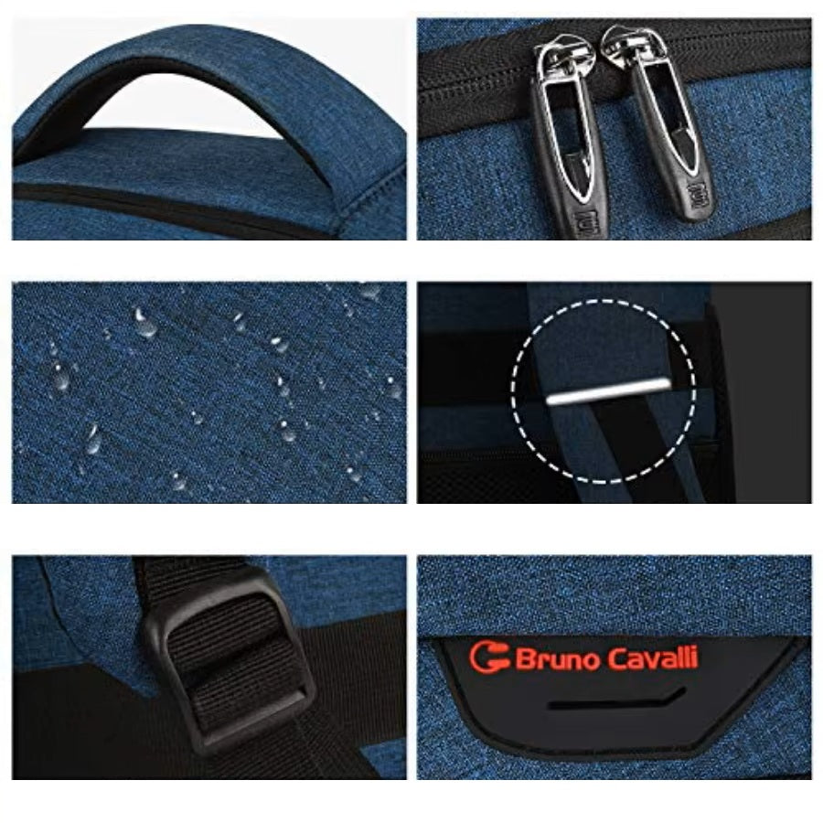 Sac a dos compression sous vide CabinePress™ : sac cabine 35L + pompe USB 1300mAh + sac compression 17L. Réduction 70% du volume. Port USB, ordinateur 15.6″.