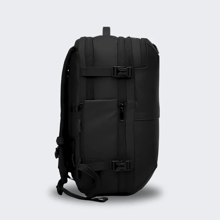 sac à dos compression sous vide Evasion Slim côté, rangement voyage, noir, poches multiples