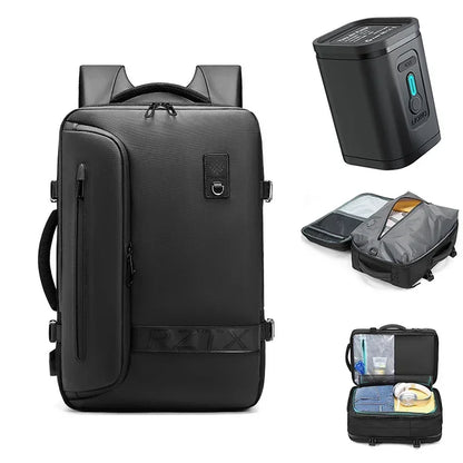 sac a dos voyage, sac à dos compression sous vide, sac de voyage compact, organisateur valise, sac cabine avion, sac rangement optimisé