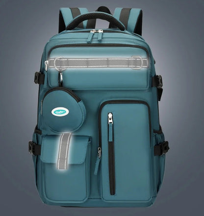 sac a dos voyage avion avec compartiment ordinateur lumiere reflectante