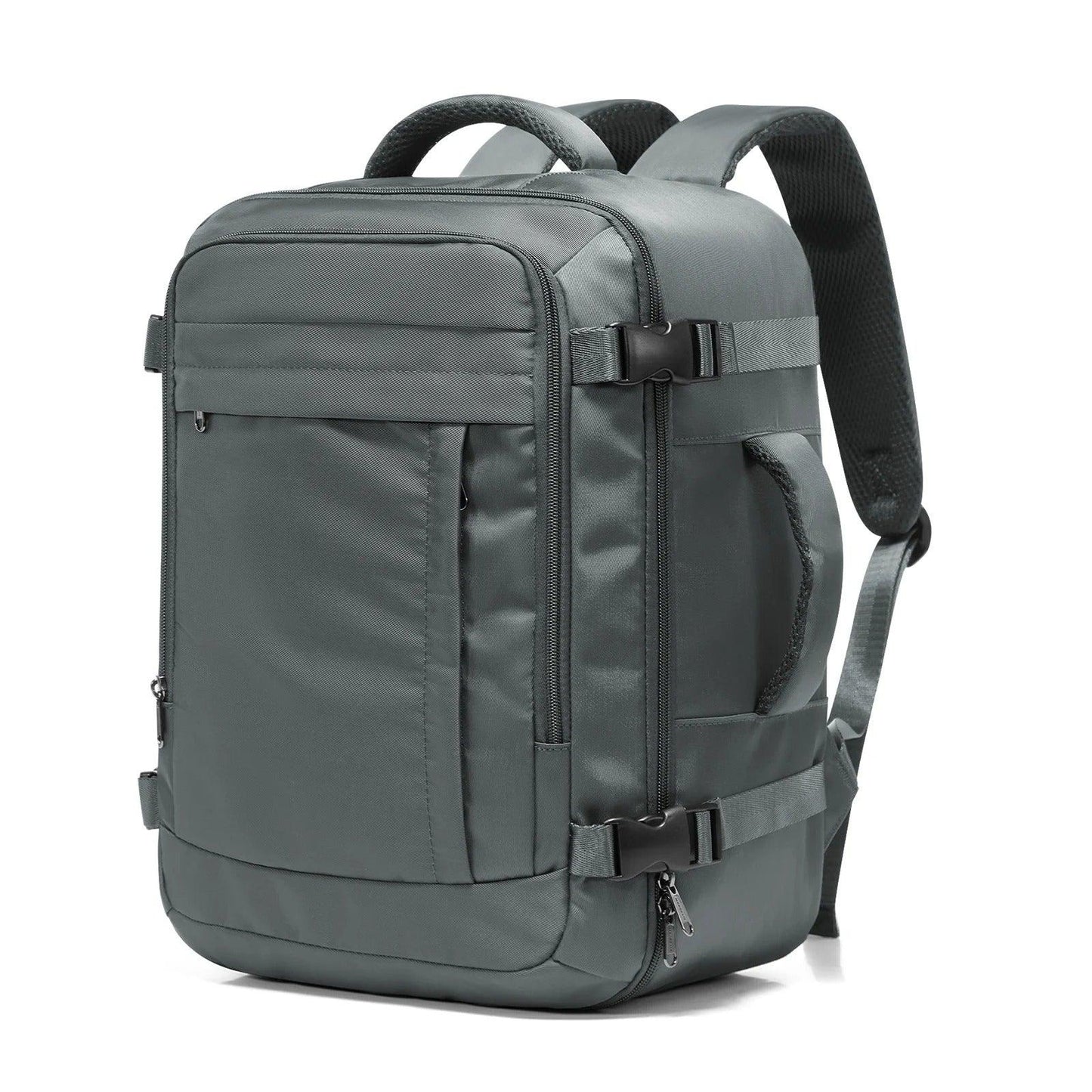Sac a dos voyage FlyPack noir 40x30x20 avec ordinateur et vetements a l'interieur