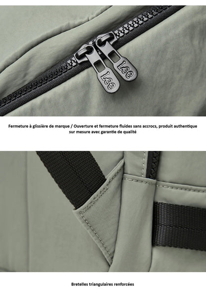 Sac à dos de voyage cabine Lee® 24L unisexe imperméable avec compartiment chaussures et poche humide, compatible ordinateur 16 pouces pour courts séjours et déplacements.