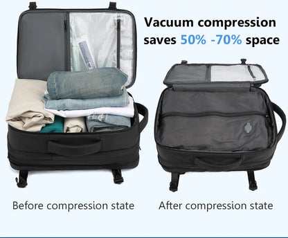 Sac a dos voyage compression sous vide 17 pouces 36-55L
