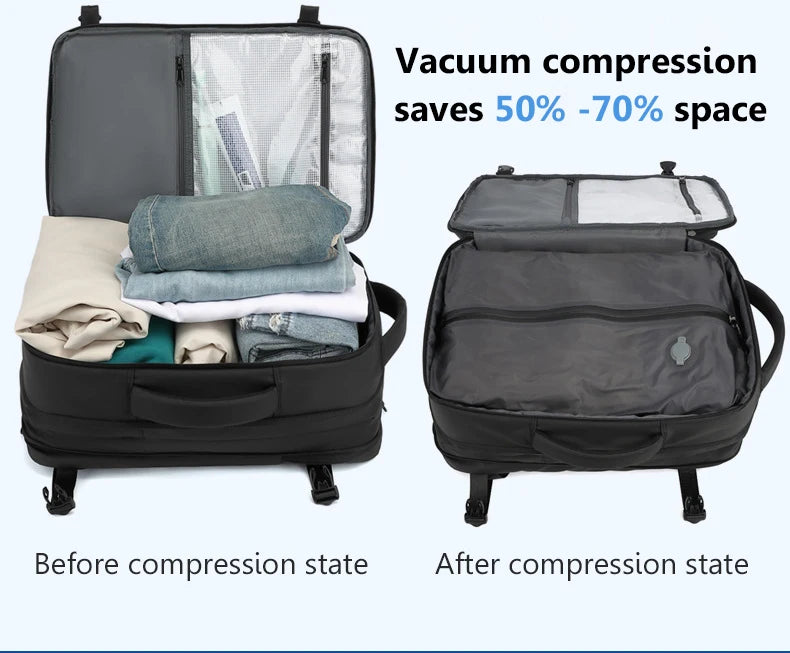 Sac a dos voyage compression sous vide 17 pouces 36-55L