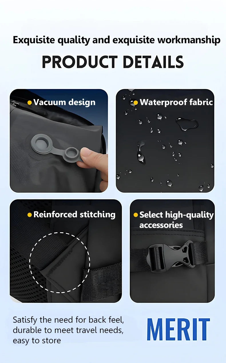 Sac a dos voyage compression sous vide 17 pouces 36-55L