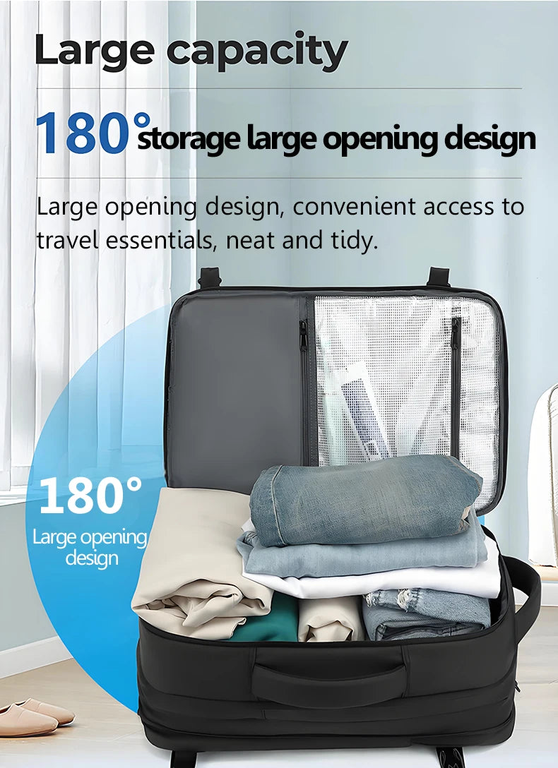 Sac a dos voyage compression sous vide 17 pouces 36-55L