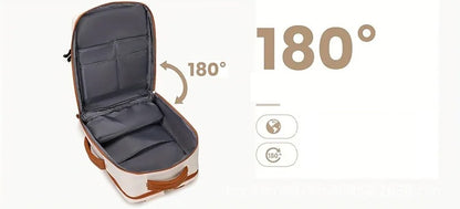 Sac a dos voyage femme Aura Voyage avec compartiment à chaussures séparé et sangle pour valise, design féminin ultra-léger pour ordinateur portable 15,6 pouces.