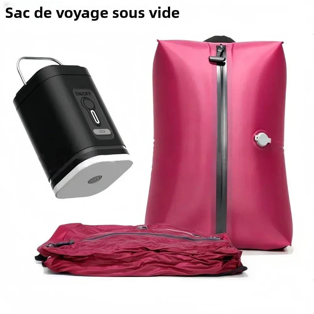 Sac compression voyage CompressVac 17L étanche IP67 avec vêtements compressés