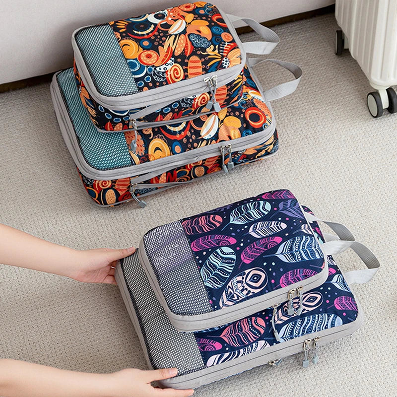 Sac de compression voyage TravelCompress Pro avec système de compression pour vêtements, solution de rangement optimisant l’espace en valise cabine et bagage soute pour voyageurs organisés