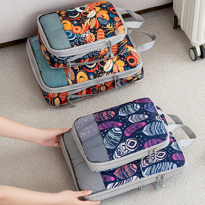 Sac de compression voyage TravelCompress Pro avec système de compression pour vêtements, solution de rangement optimisant l’espace en valise cabine et bagage soute pour voyageurs organisés